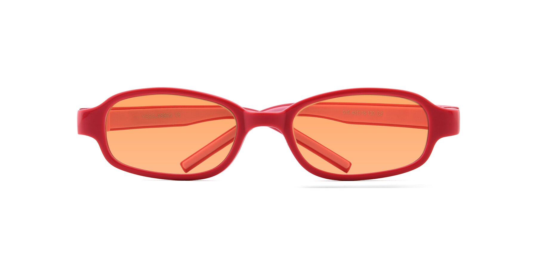 Folded Front of 515 in Red-Pink with Medium Orange Tinted Lenses