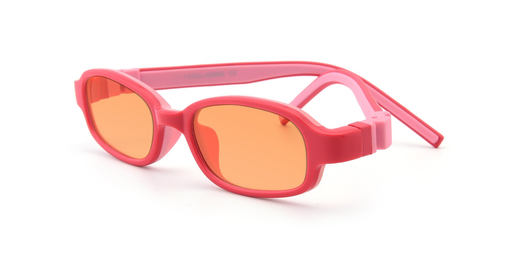 Angle of 515 in Red-Pink with Medium Orange Tinted Lenses
