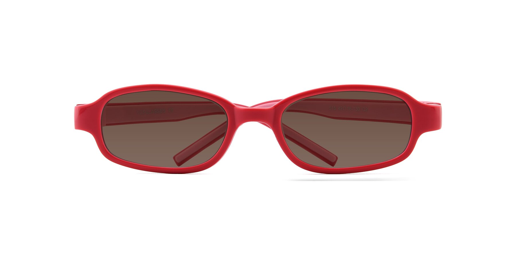 Folded Front of 515 in Red-Pink with Brown Tinted Lenses