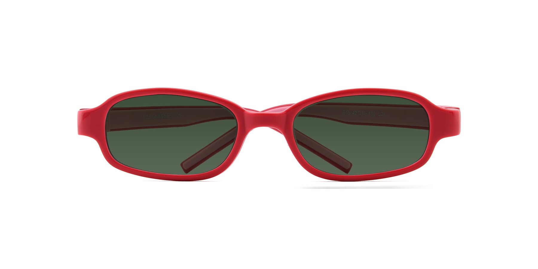 Folded Front of 515 in Red-Pink with Green Tinted Lenses