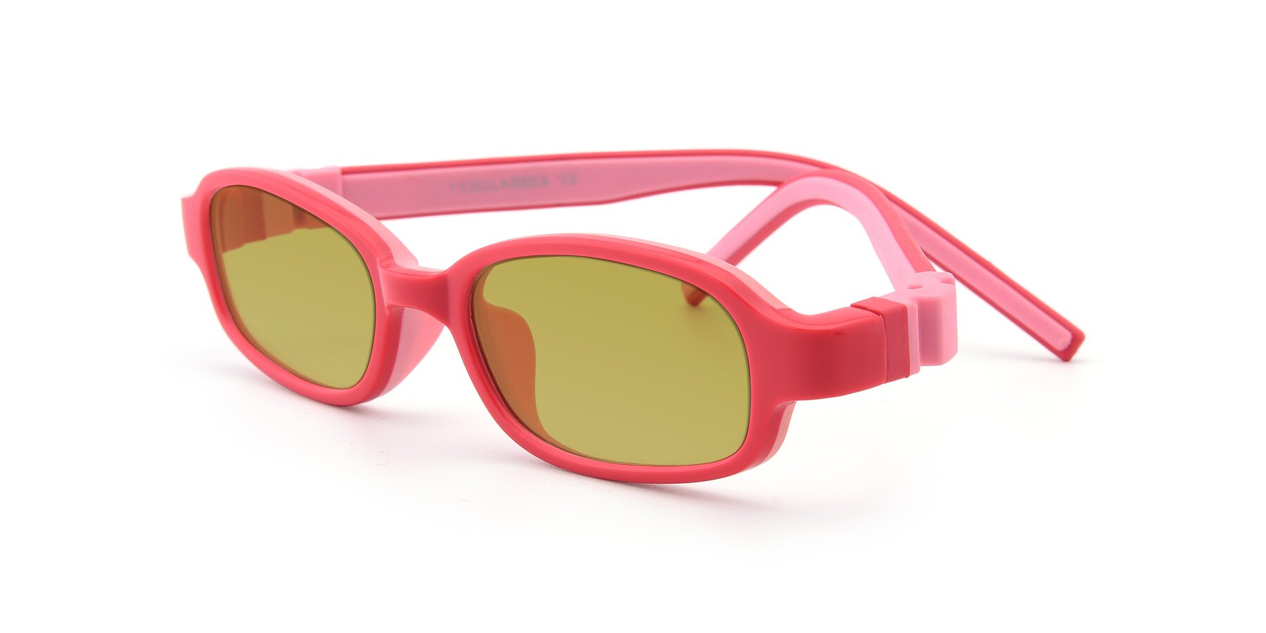 Angle of 515 in Red-Pink with Champagne Tinted Lenses