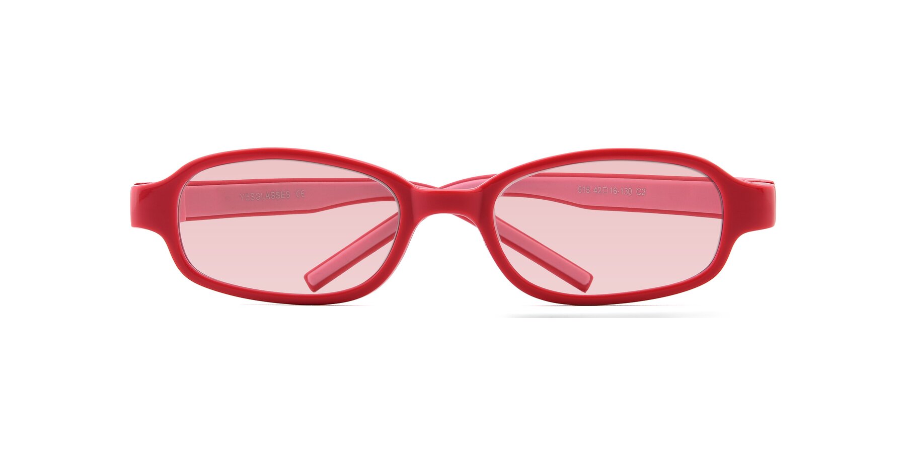 Folded Front of 515 in Red-Pink with Light Garnet Tinted Lenses