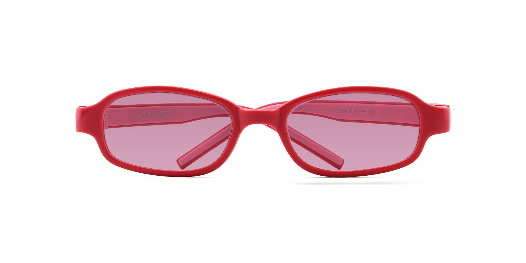 Folded Front of 515 in Red-Pink with Medium Wine Tinted Lenses