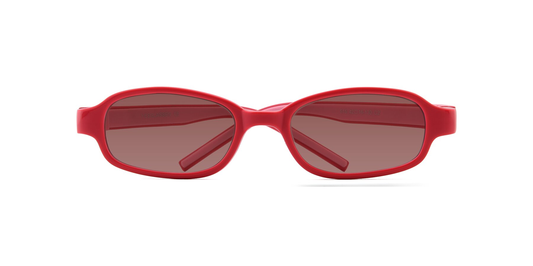 Folded Front of 515 in Red-Pink with Garnet Tinted Lenses