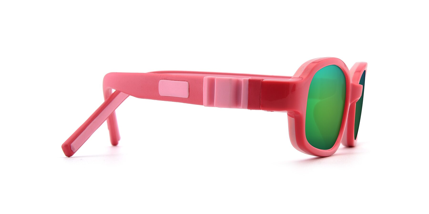 Side of 515 in Red-Pink with Green Mirrored Lenses