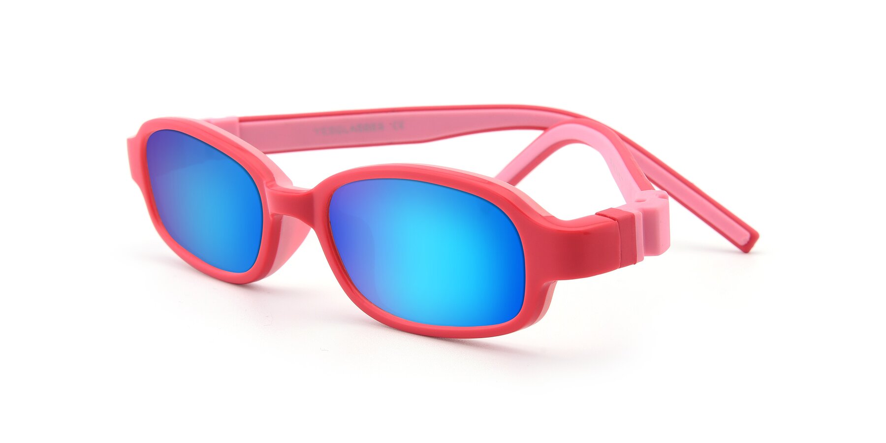 Angle of 515 in Red-Pink with Blue Mirrored Lenses