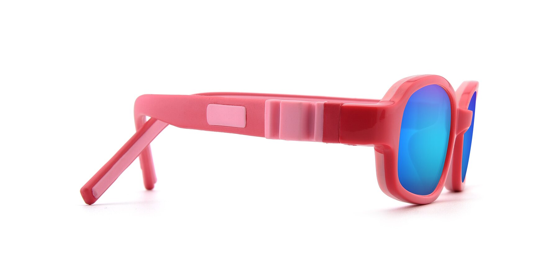 Side of 515 in Red-Pink with Blue Mirrored Lenses
