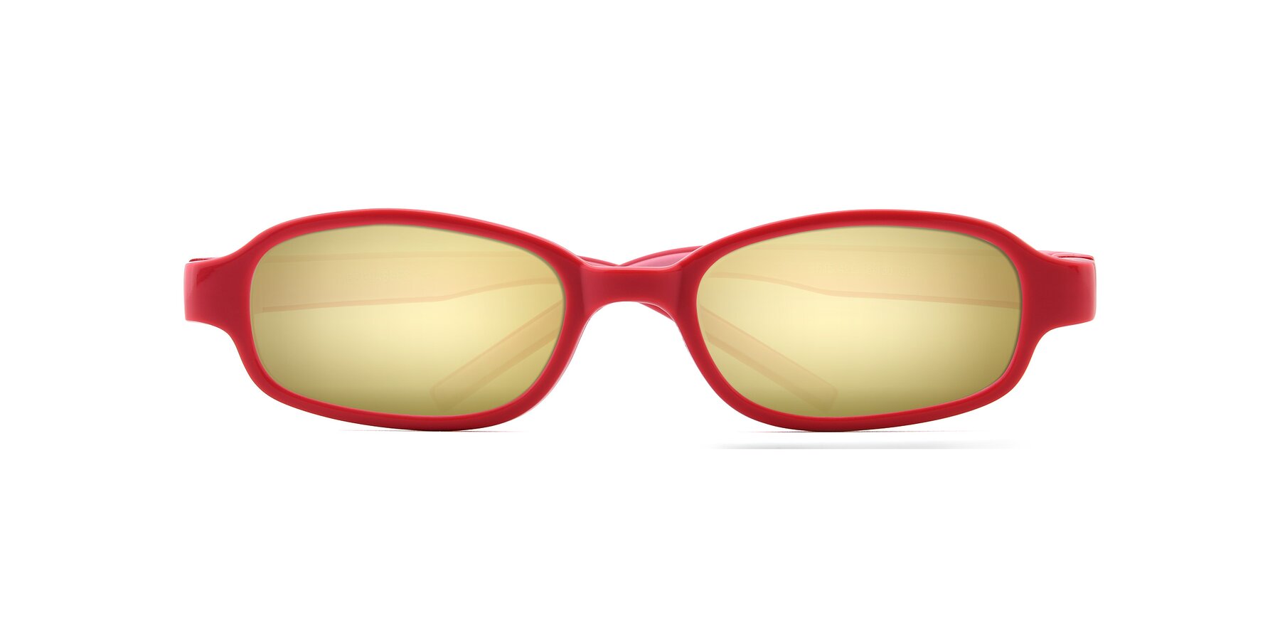 Folded Front of 515 in Red-Pink with Gold Mirrored Lenses