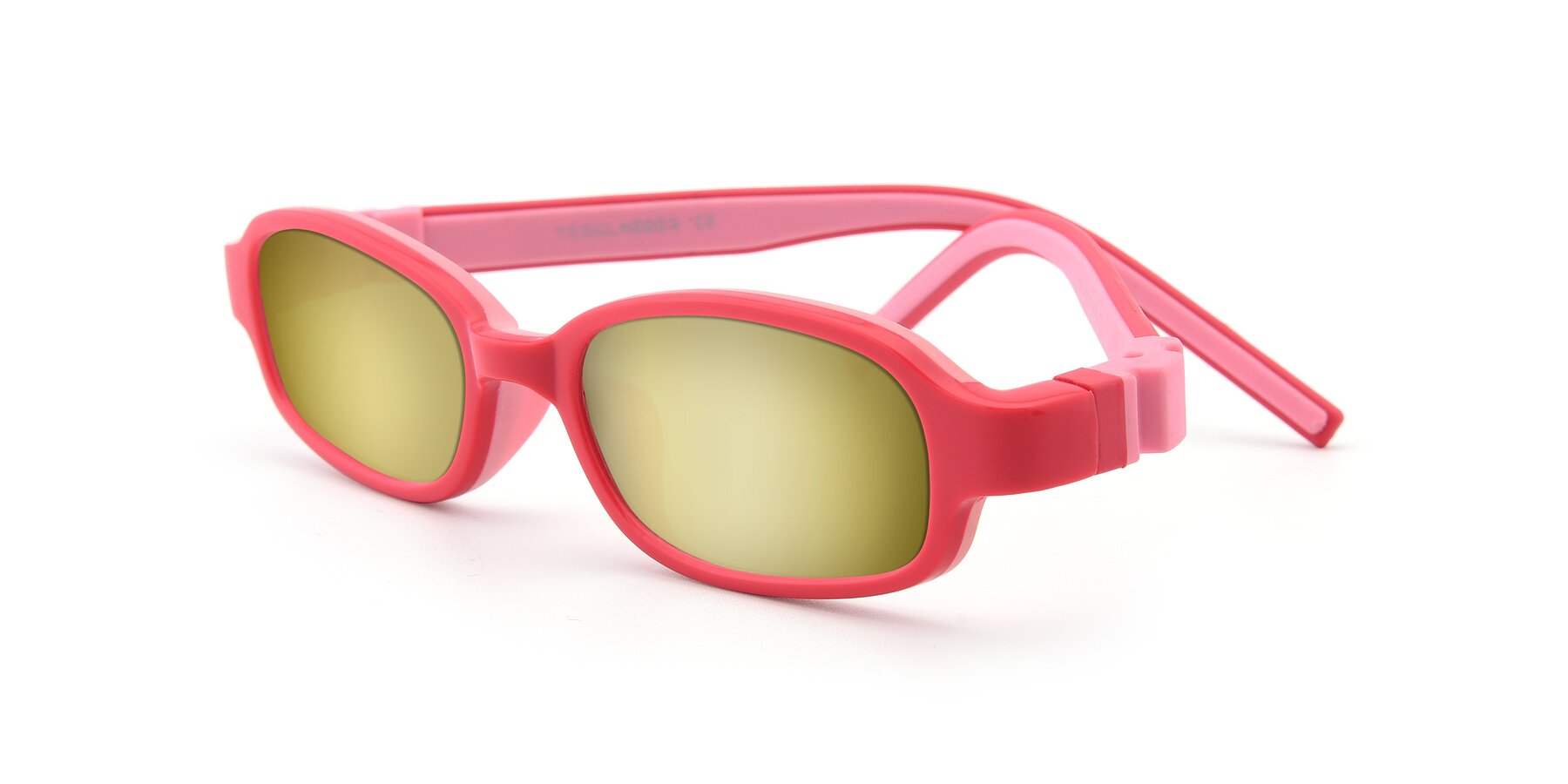 Angle of 515 in Red-Pink with Gold Mirrored Lenses