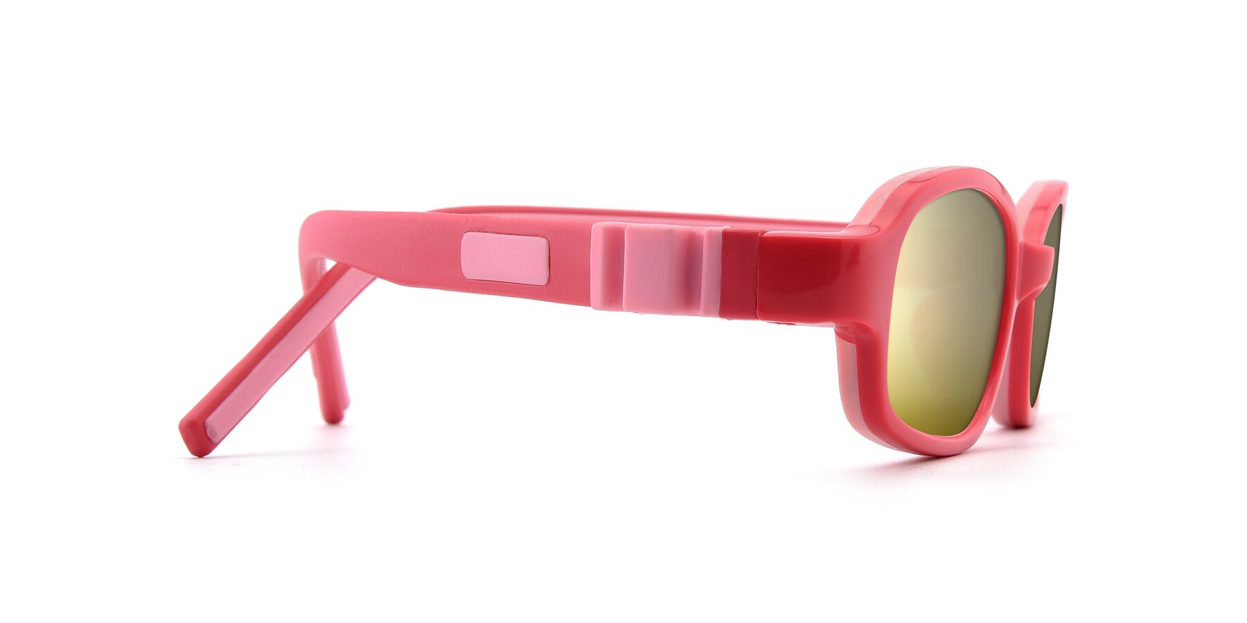 Side of 515 in Red-Pink with Gold Mirrored Lenses