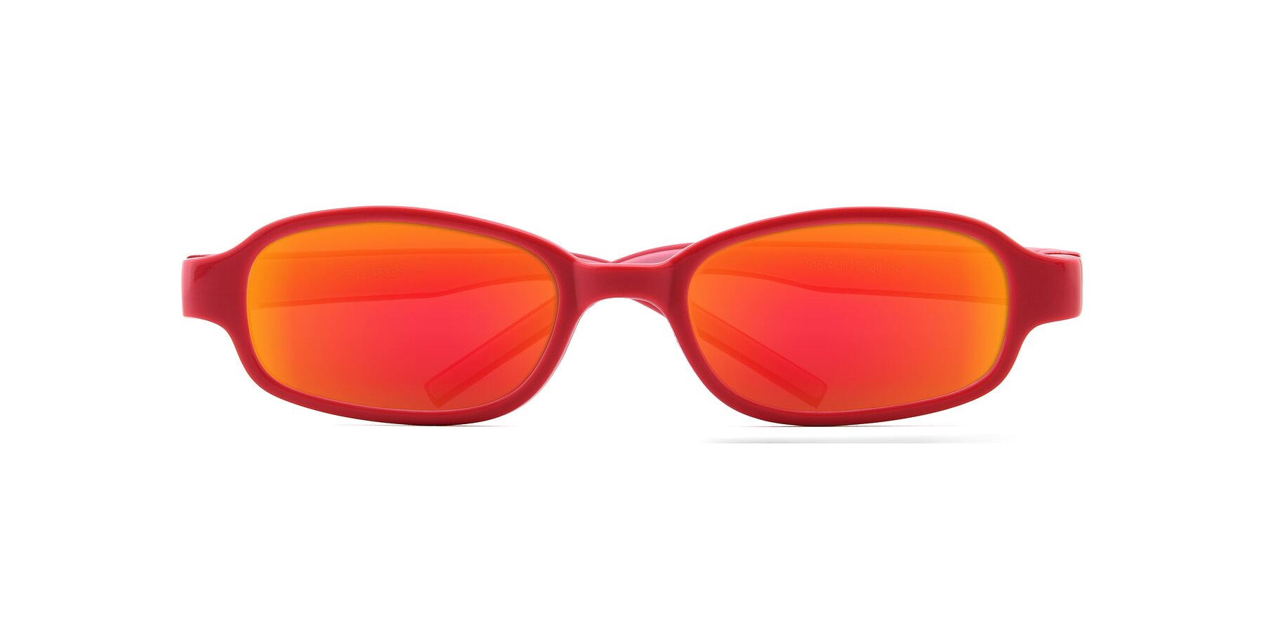 Folded Front of 515 in Red-Pink with Red Gold Mirrored Lenses