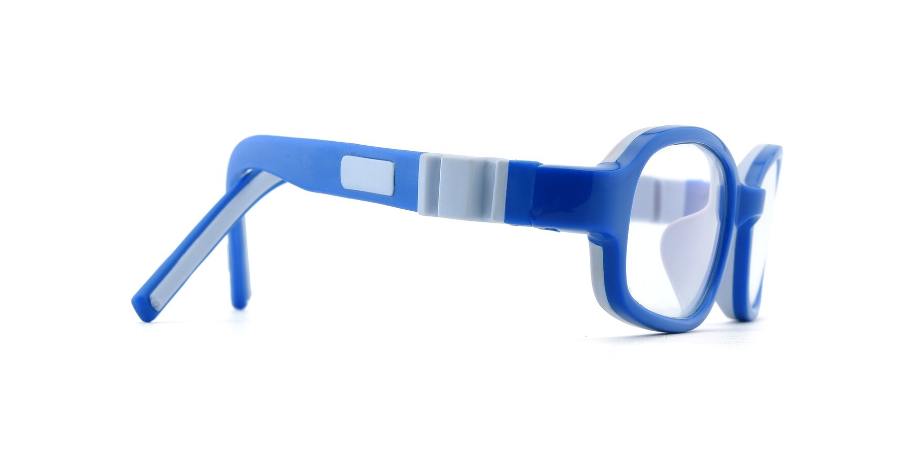 Side of 515 in Blue-Gray with Clear Blue Light Blocking Lenses