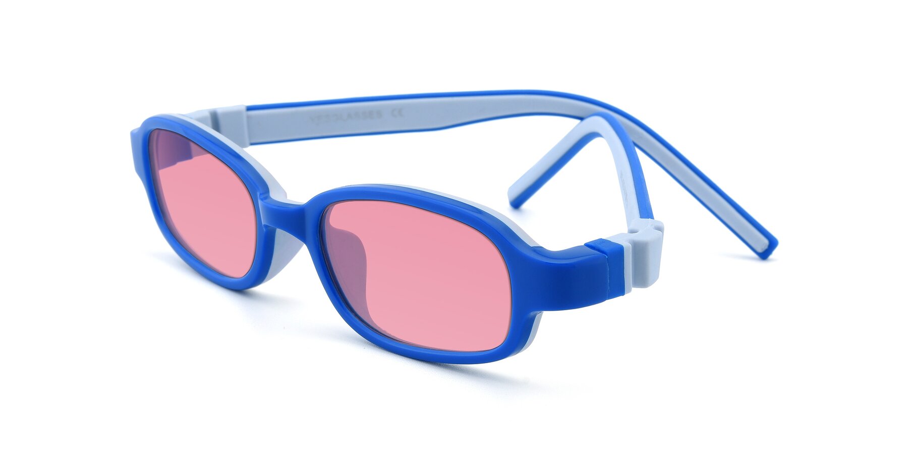 Angle of 515 in Blue-Gray with Pink Tinted Lenses