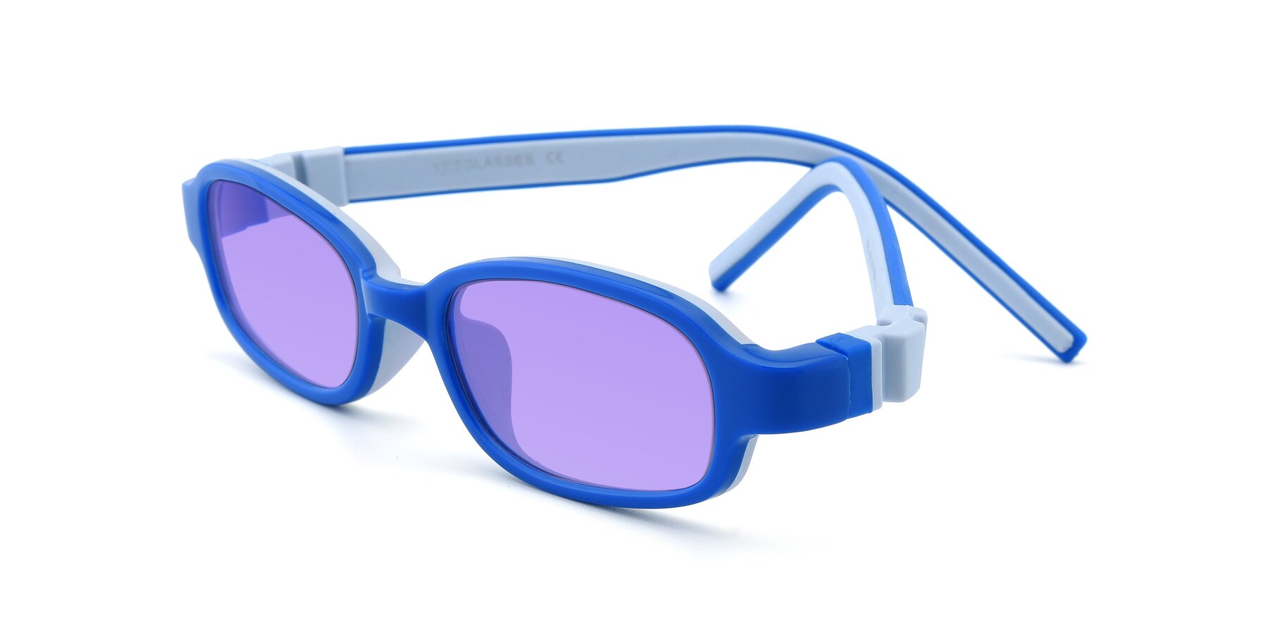 Angle of 515 in Blue-Gray with Medium Purple Tinted Lenses