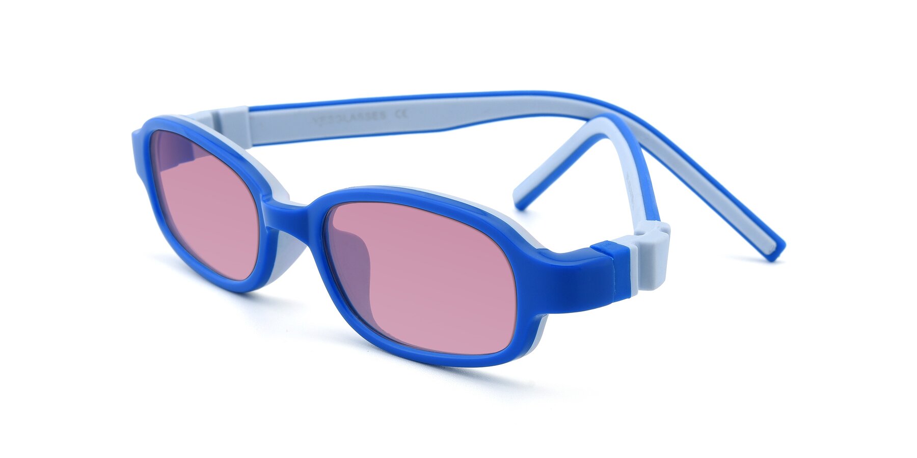 Angle of 515 in Blue-Gray with Medium Wine Tinted Lenses