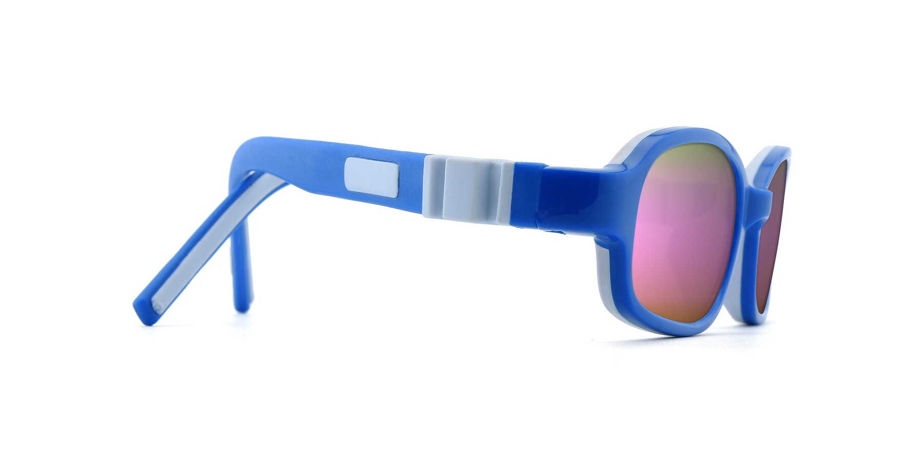 Side of 515 in Blue-Gray with Pink Mirrored Lenses