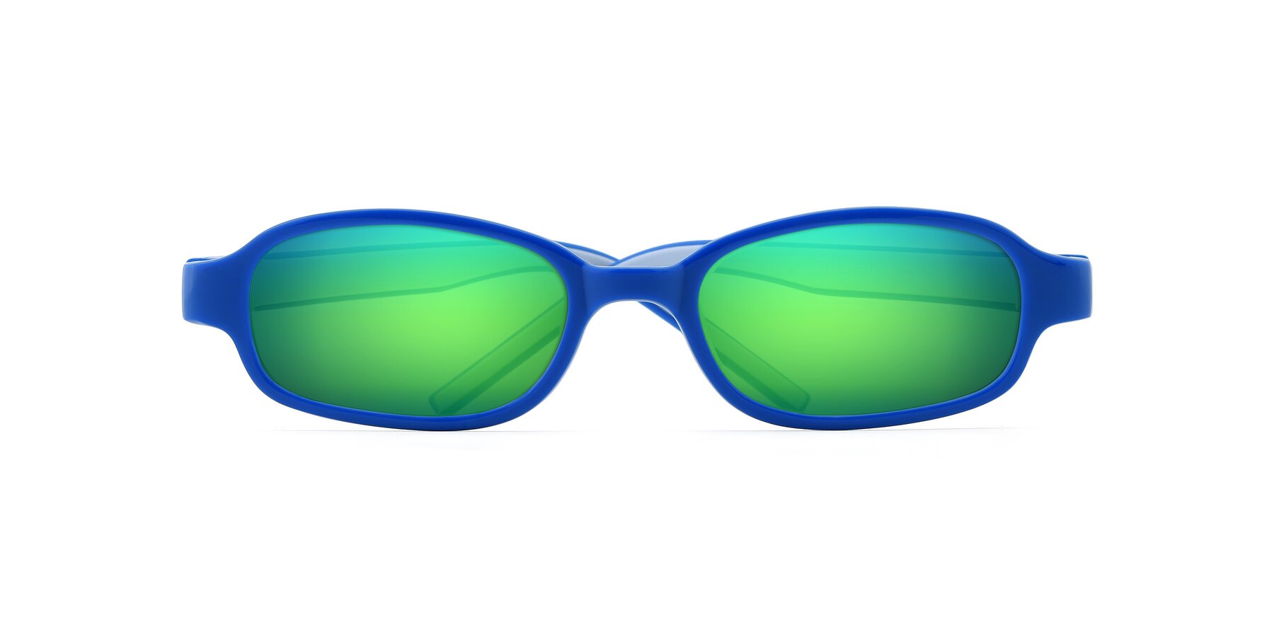 Folded Front of 515 in Blue-Gray with Green Mirrored Lenses