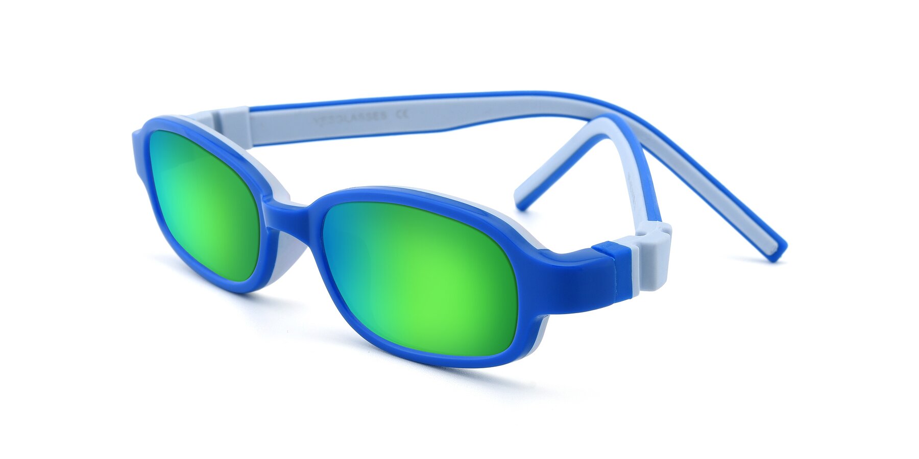 Angle of 515 in Blue-Gray with Green Mirrored Lenses
