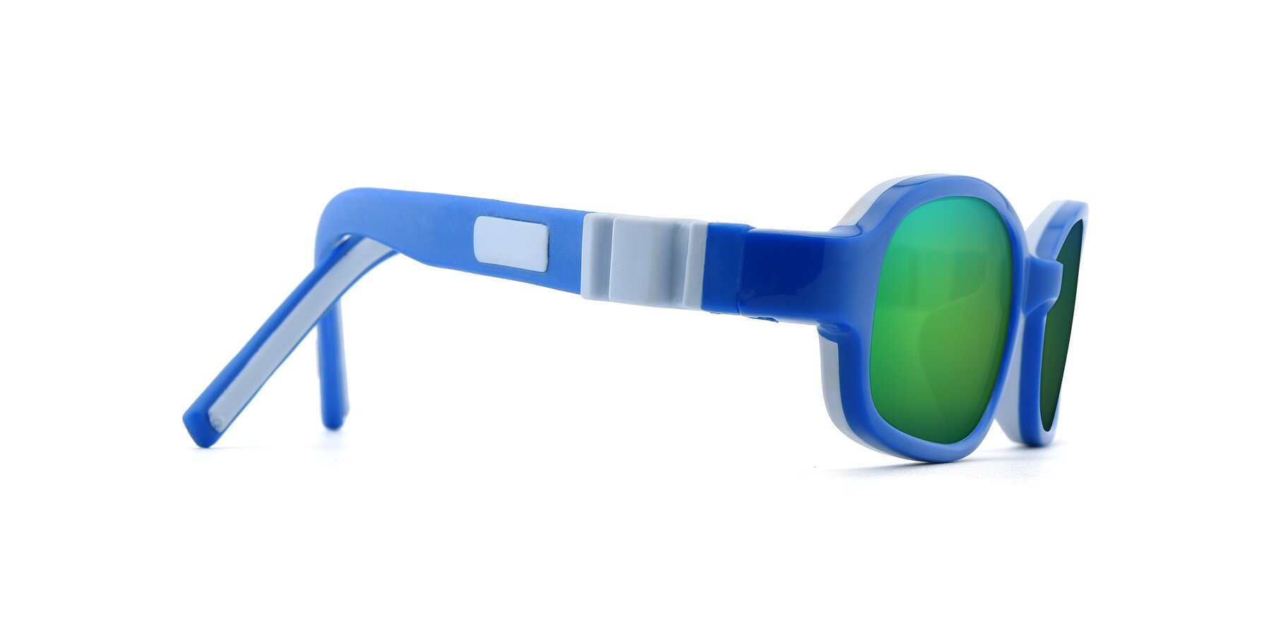 Side of 515 in Blue-Gray with Green Mirrored Lenses