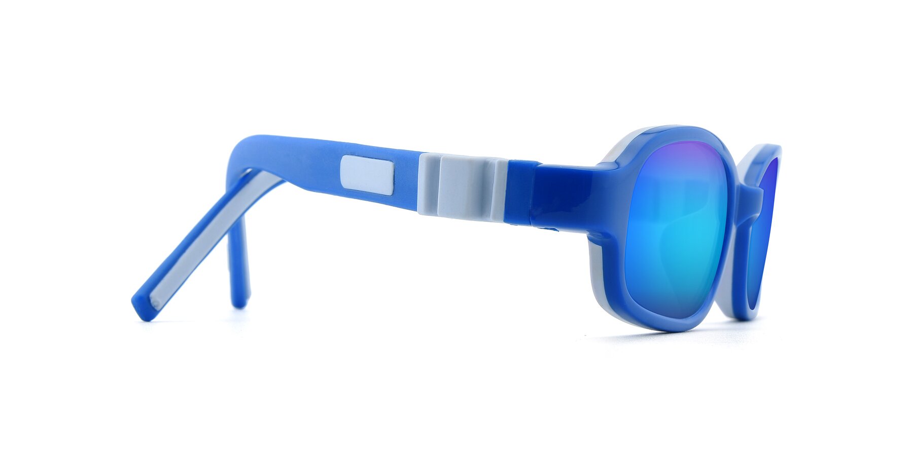 Side of 515 in Blue-Gray with Blue Mirrored Lenses