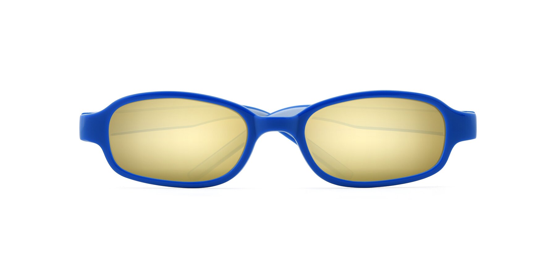 Folded Front of 515 in Blue-Gray with Gold Mirrored Lenses