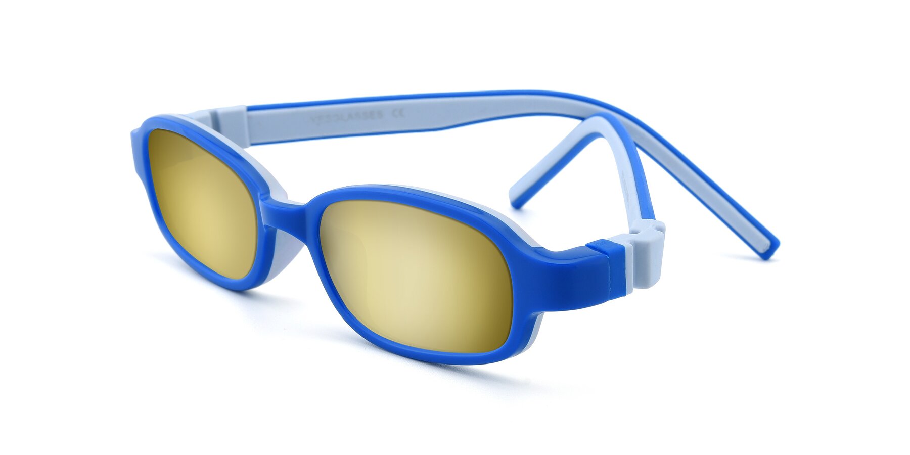 Angle of 515 in Blue-Gray with Gold Mirrored Lenses