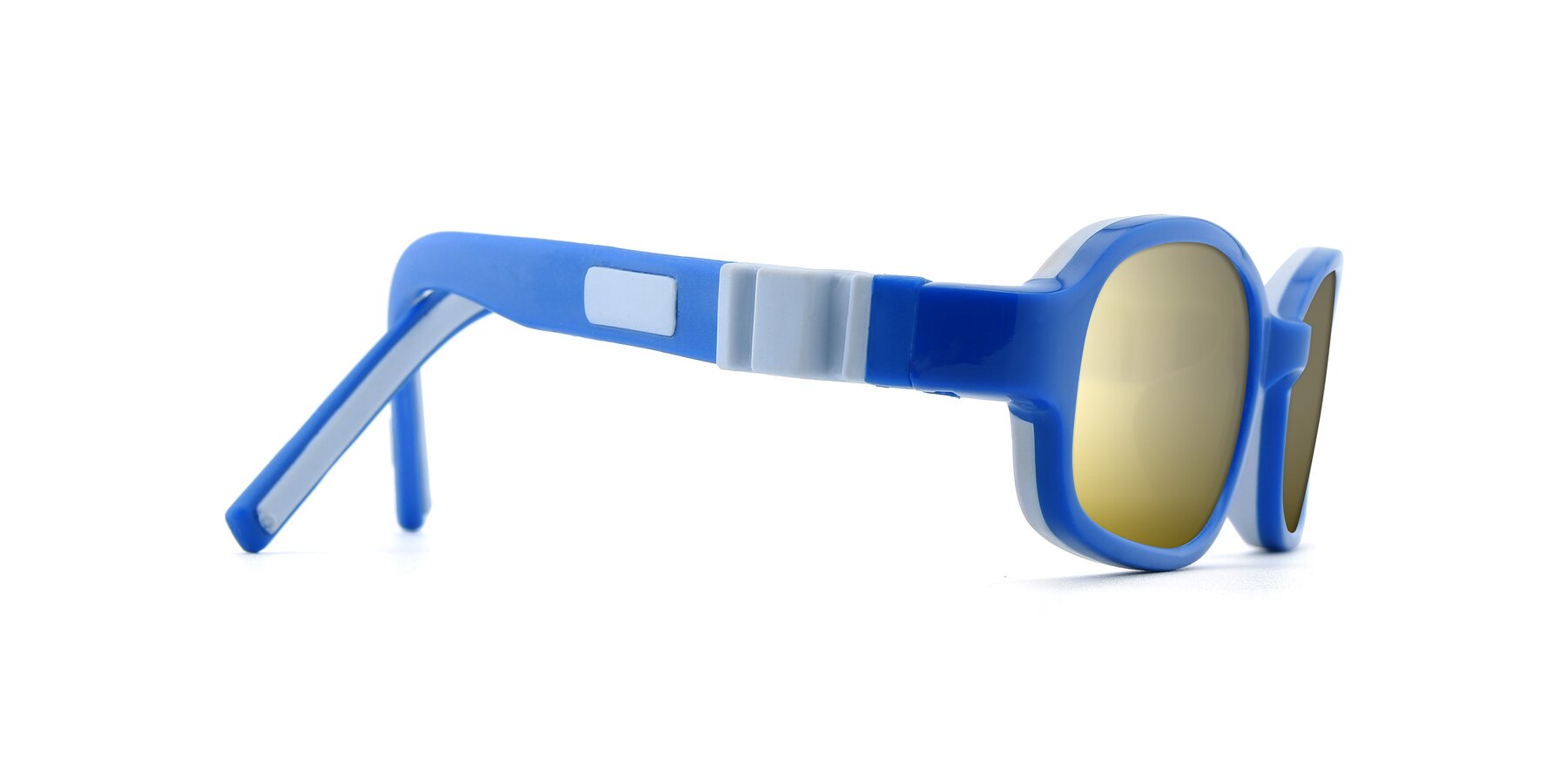 Side of 515 in Blue-Gray with Gold Mirrored Lenses
