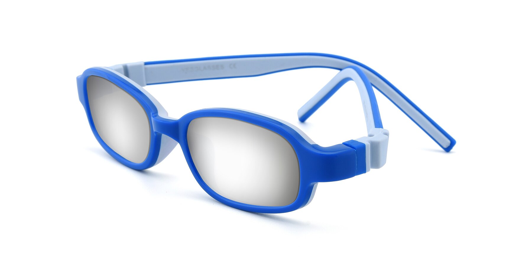 Angle of 515 in Blue-Gray with Silver Mirrored Lenses