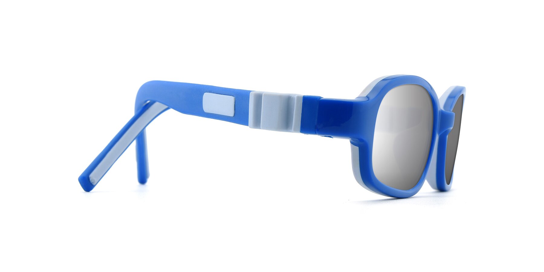 Side of 515 in Blue-Gray with Silver Mirrored Lenses