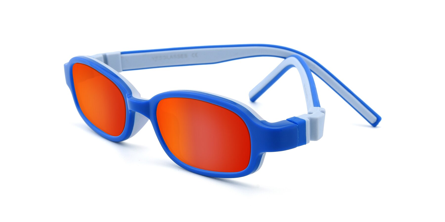 Angle of 515 in Blue-Gray with Red Gold Mirrored Lenses