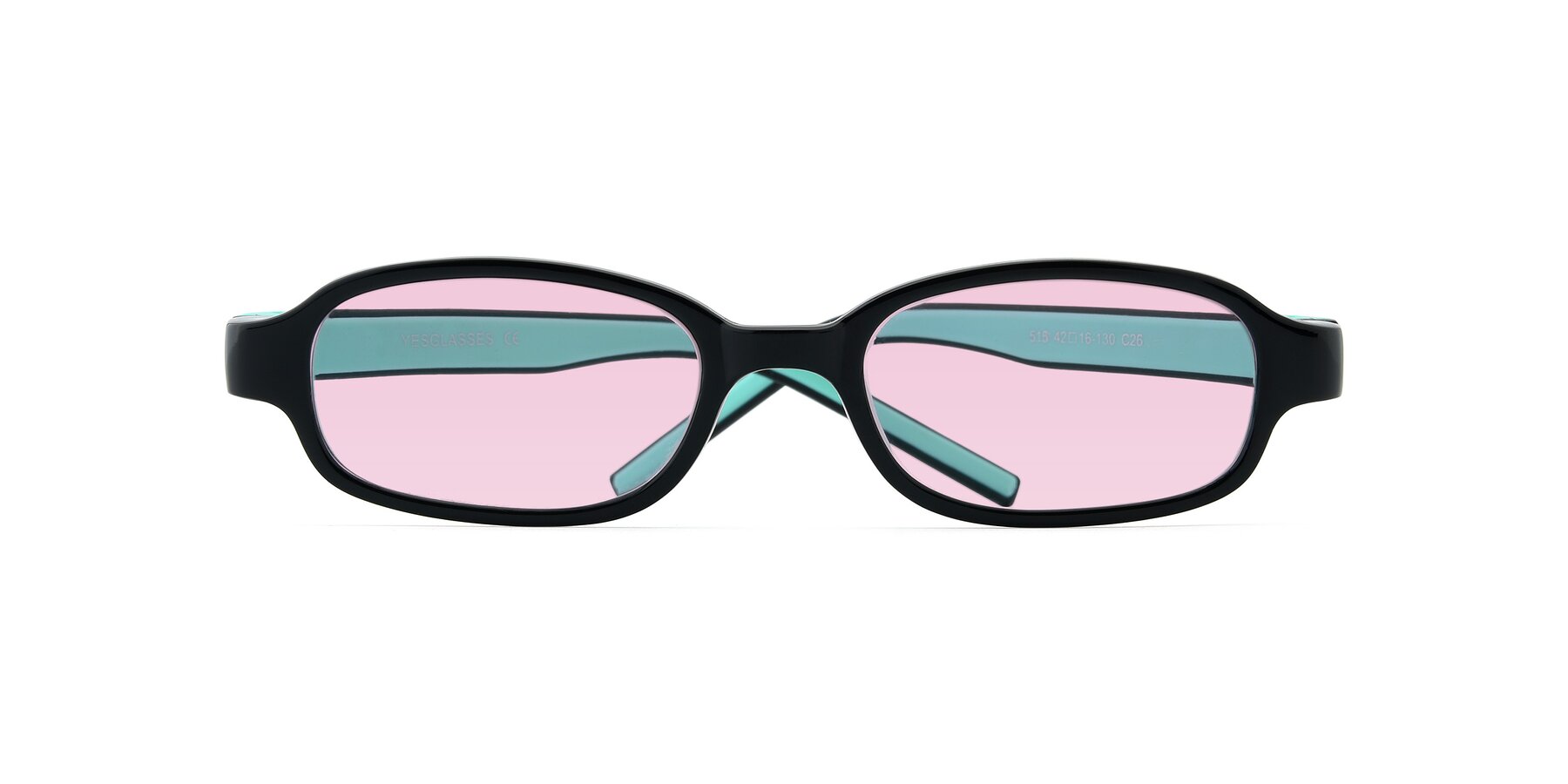 Folded Front of 515 in Black-Green with Light Pink Tinted Lenses