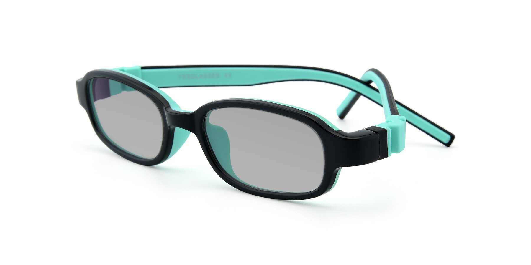 Angle of 515 in Black-Green with Light Gray Tinted Lenses