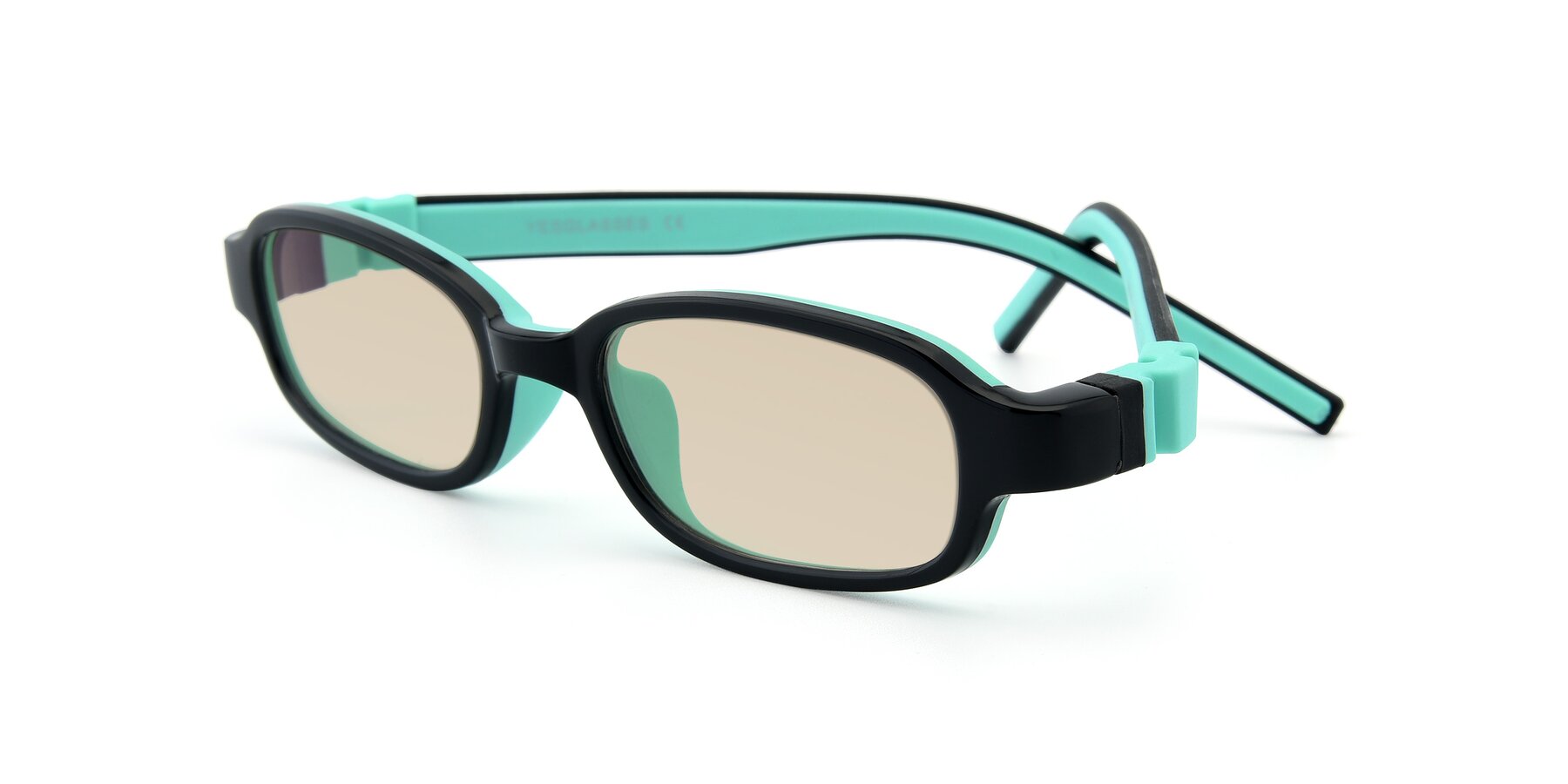 Angle of 515 in Black-Green with Light Brown Tinted Lenses