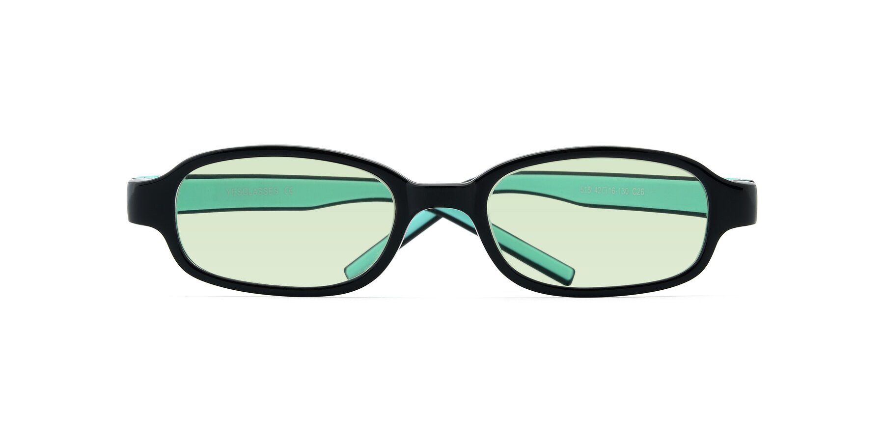 Folded Front of 515 in Black-Green with Light Green Tinted Lenses