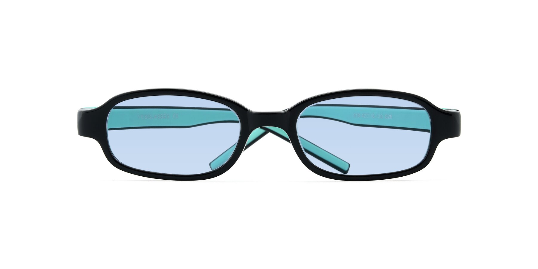 Folded Front of 515 in Black-Green with Light Blue Tinted Lenses