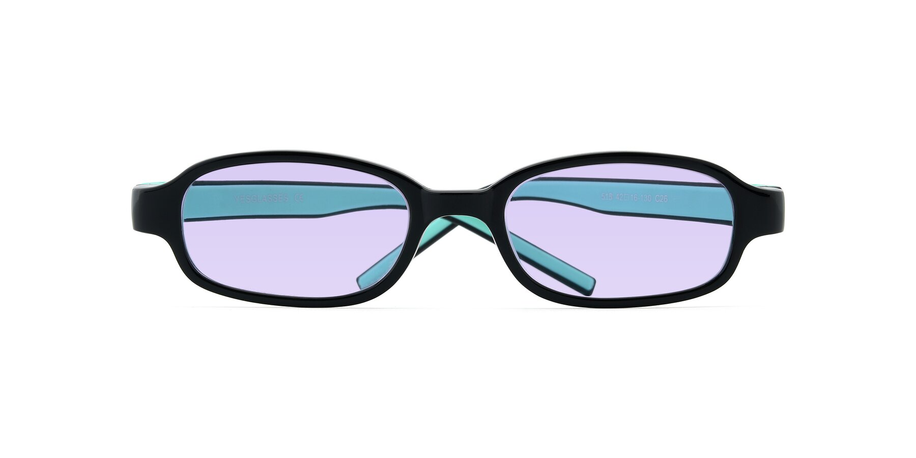 Folded Front of 515 in Black-Green with Light Purple Tinted Lenses