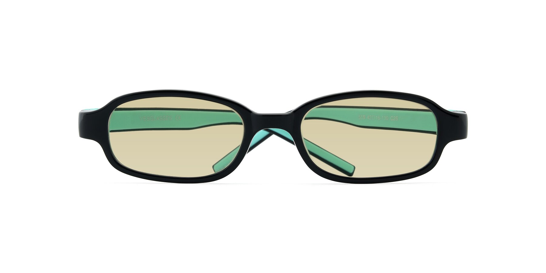 Folded Front of 515 in Black-Green with Light Champagne Tinted Lenses