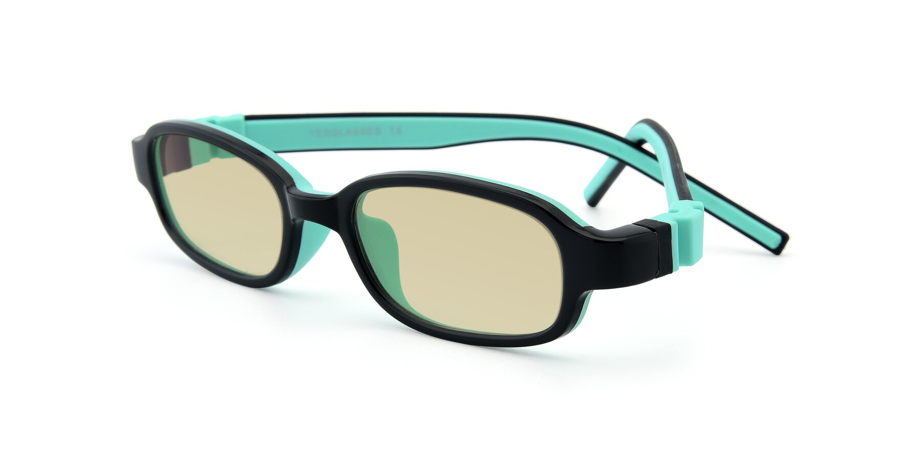 Angle of 515 in Black-Green with Light Champagne Tinted Lenses