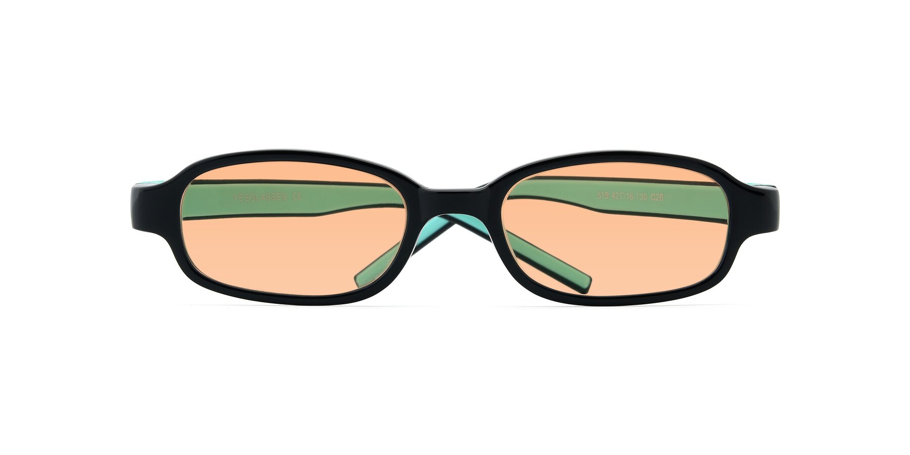 Folded Front of 515 in Black-Green with Light Orange Tinted Lenses