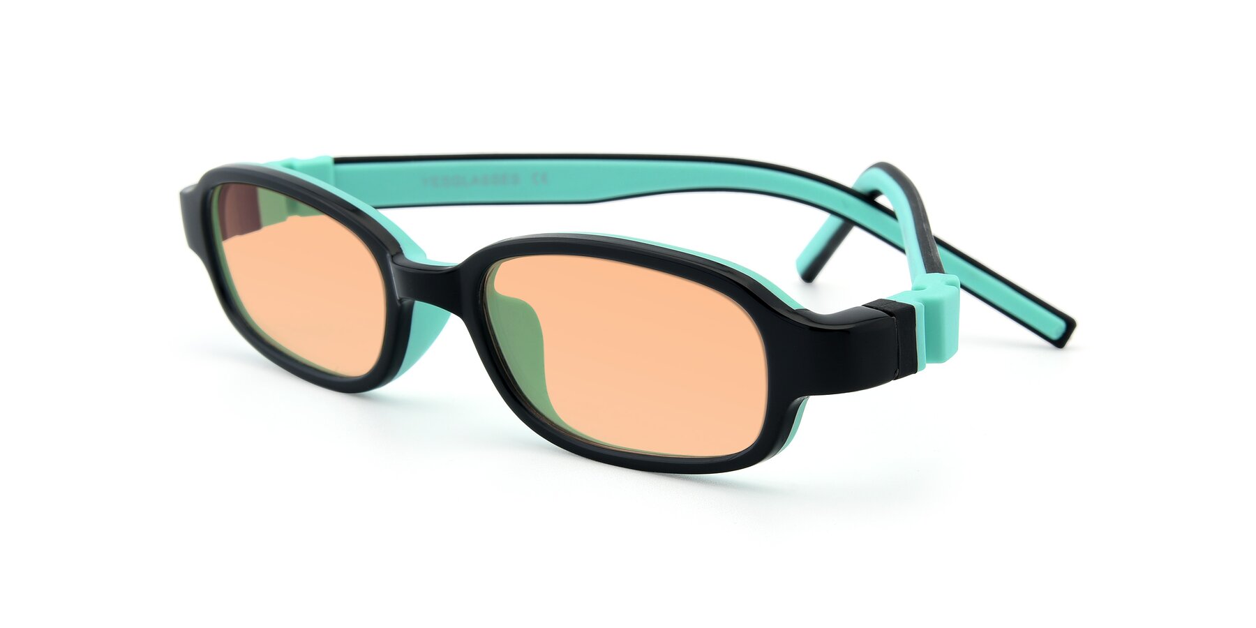 Angle of 515 in Black-Green with Light Orange Tinted Lenses