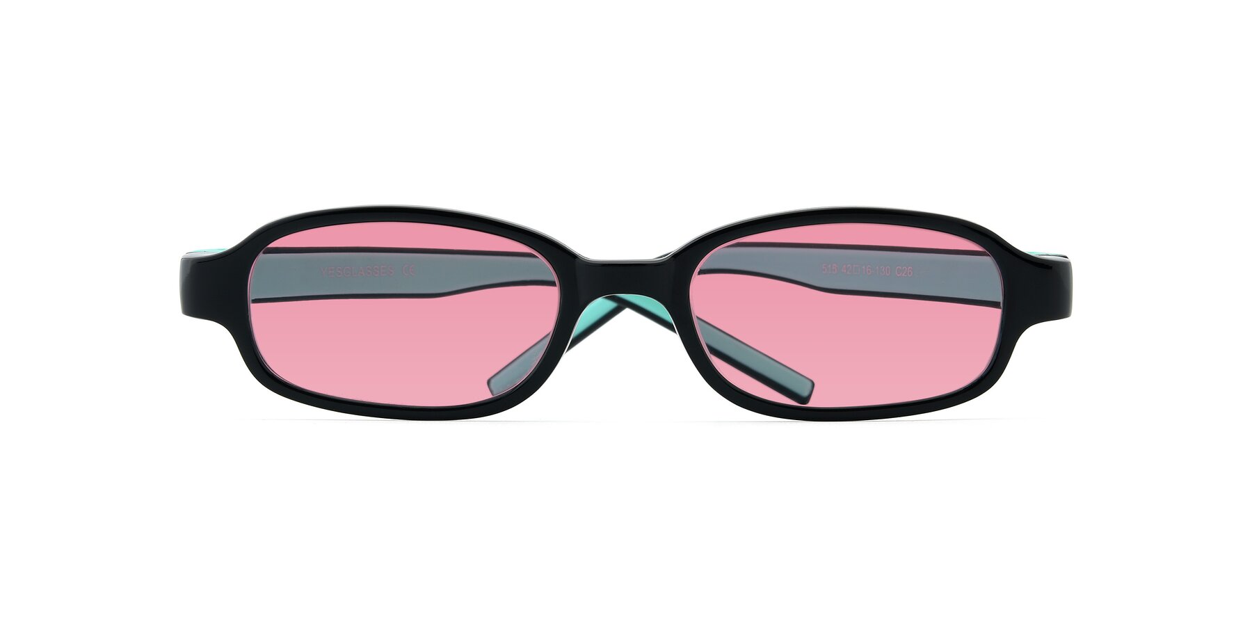 Folded Front of 515 in Black-Green with Pink Tinted Lenses