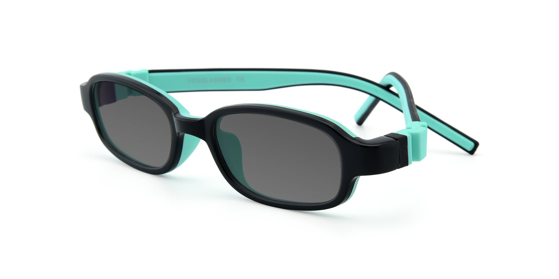 Angle of 515 in Black-Green with Medium Gray Tinted Lenses