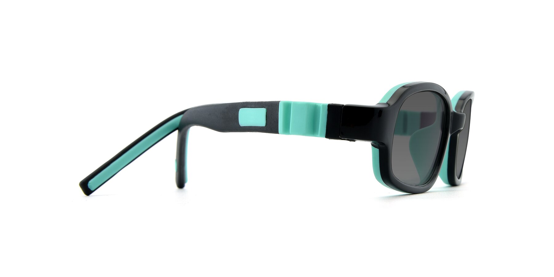 Side of 515 in Black-Green with Medium Gray Tinted Lenses
