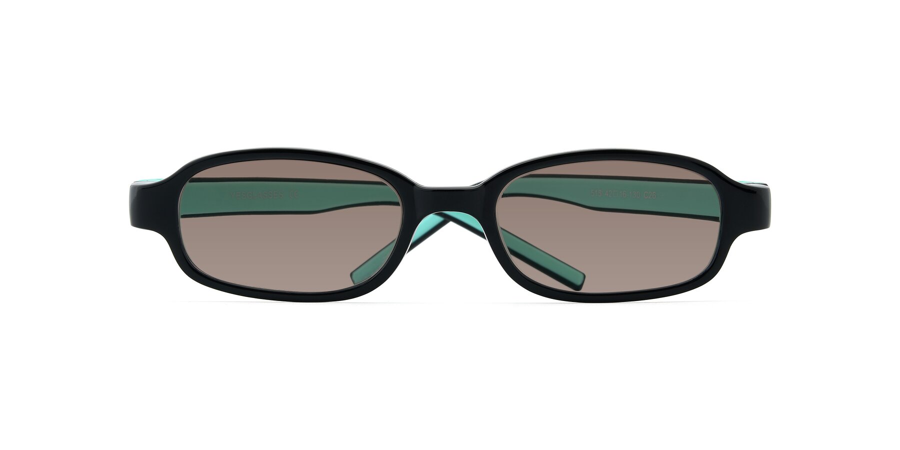 Folded Front of 515 in Black-Green with Medium Brown Tinted Lenses