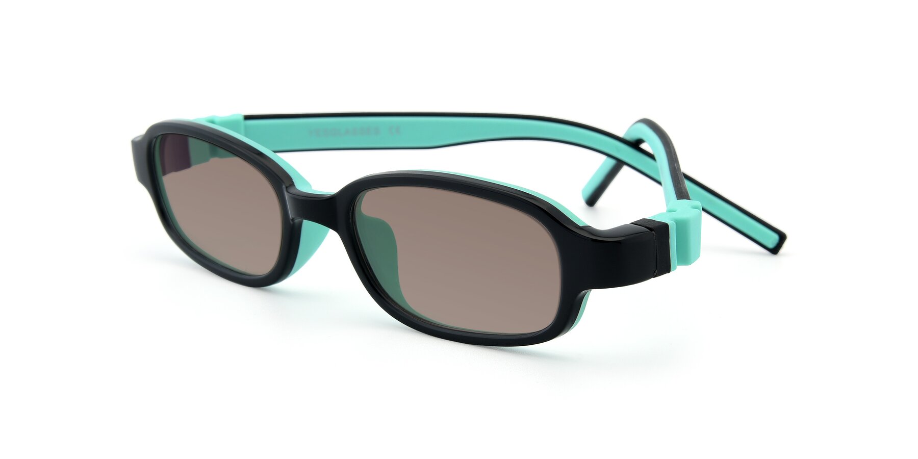 Angle of 515 in Black-Green with Medium Brown Tinted Lenses