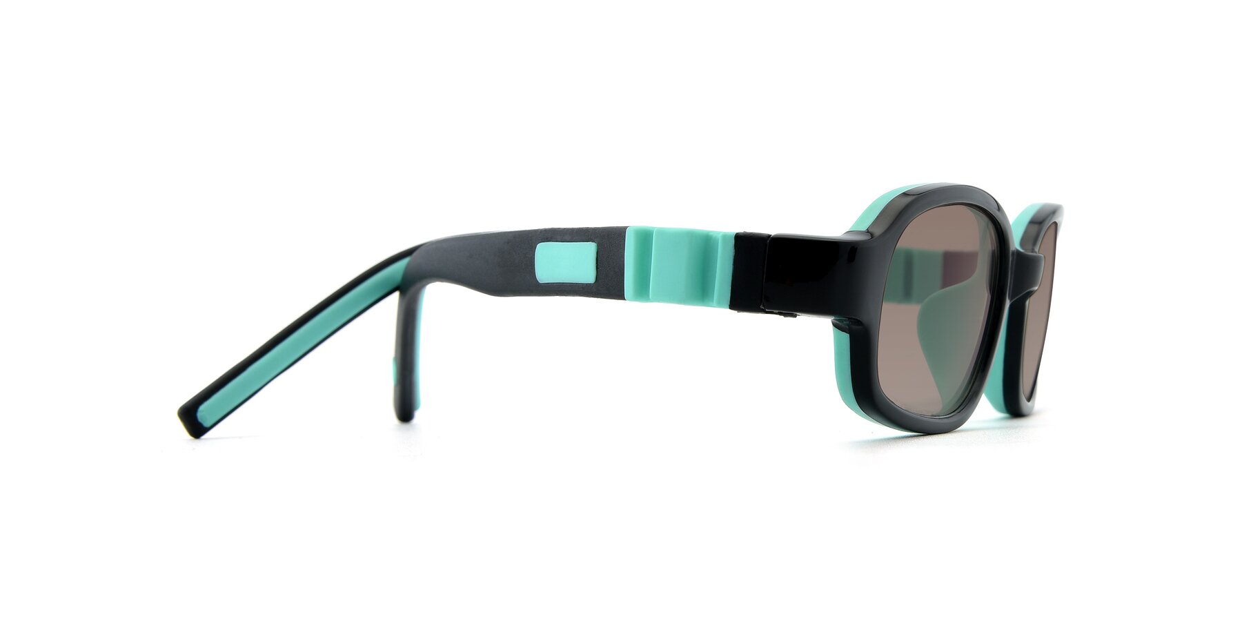 Side of 515 in Black-Green with Medium Brown Tinted Lenses
