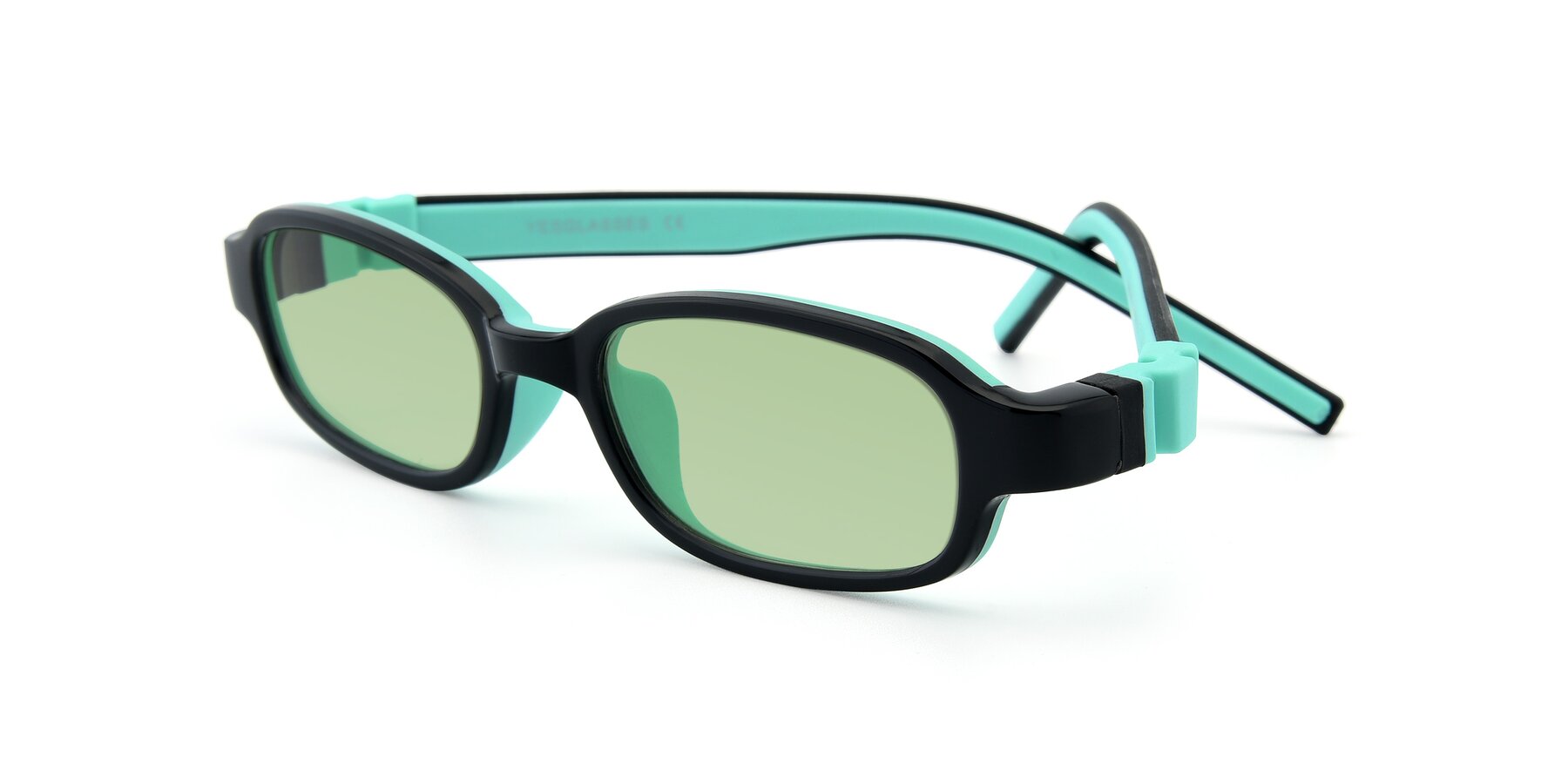 Angle of 515 in Black-Green with Medium Green Tinted Lenses