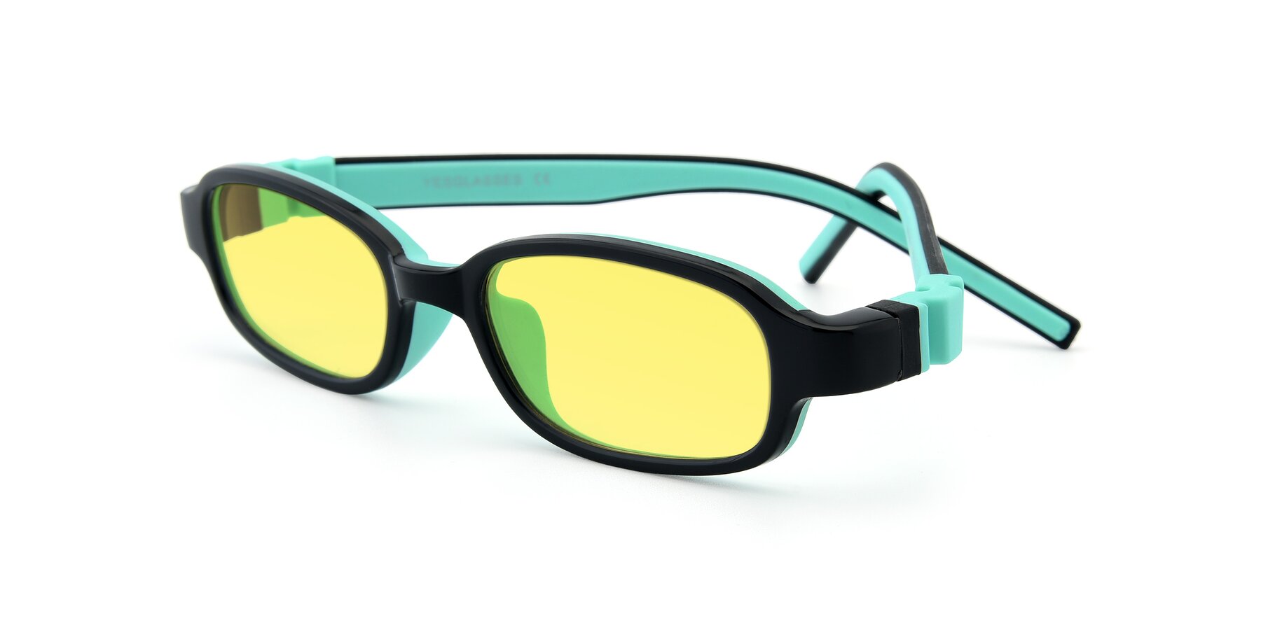 Angle of 515 in Black-Green with Medium Yellow Tinted Lenses