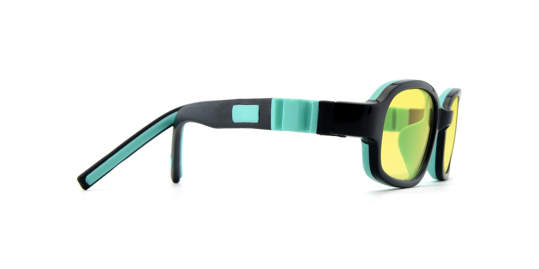 Side of 515 in Black-Green with Medium Yellow Tinted Lenses