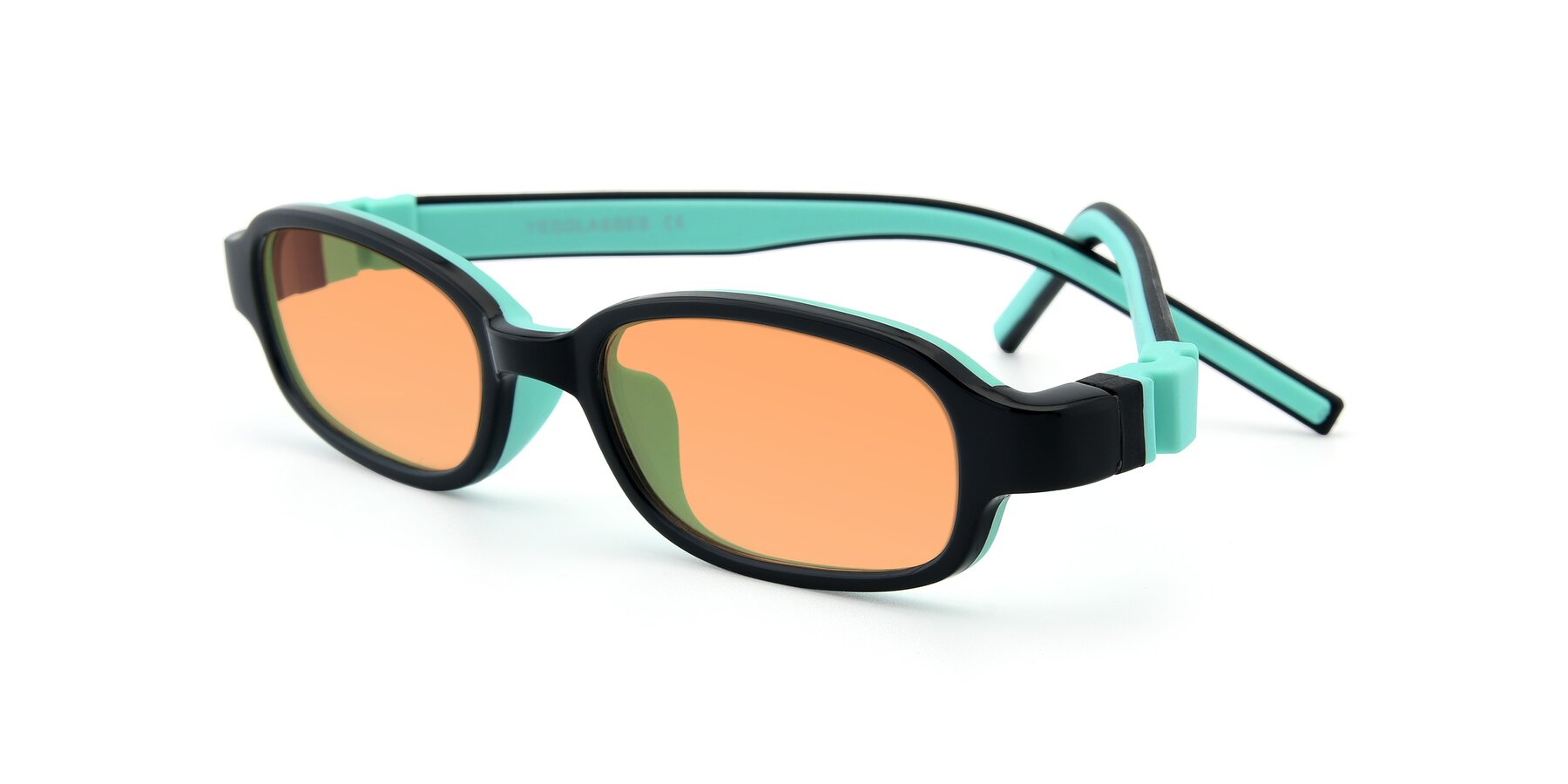 Angle of 515 in Black-Green with Medium Orange Tinted Lenses